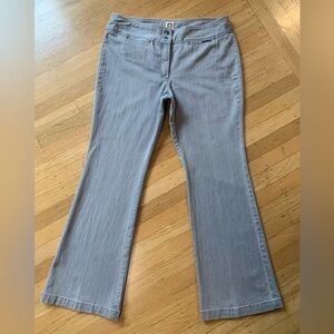 VGUC ANNE KLEIN TAUPE/GRAY FULL LEG DENIM TROUSER JEANS IN SIZE 14